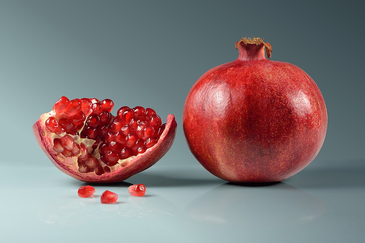 Pomegranates on a tree
